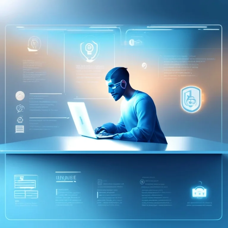 User updating software on laptop for security